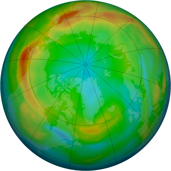 Arctic ozone map for 10 January 2000